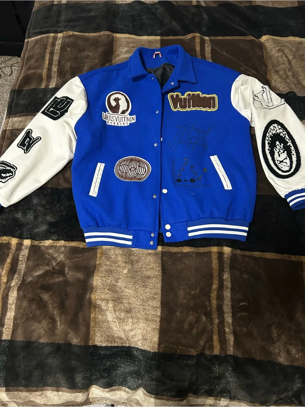 Louis Vuitton Royal Blue and White Varsity Letterman Jacket